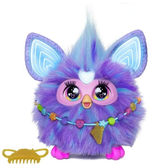 Furby Purple, 15 Fashion Accessories, Interactive Plush Toys for 6 Year Old Girls & Boys & Up, Voice Activated Animatronic C80