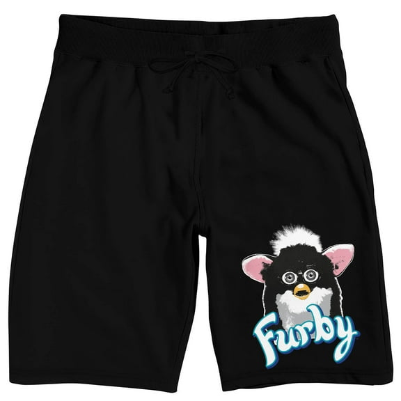 Furby Retro Logo Men's Black Sleep Pajama Shorts-XXL