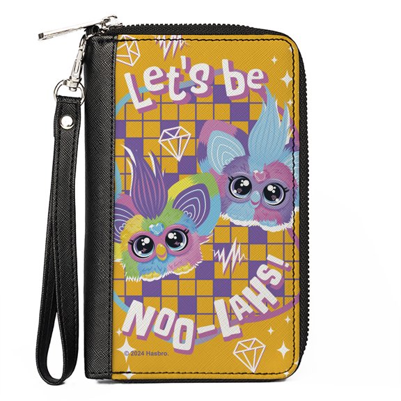 Furby Wallet, Zip Around, Furby Furblets Ray Vee and Luv Lee Lets Be Noo Lahs Pose, Vegan Leather