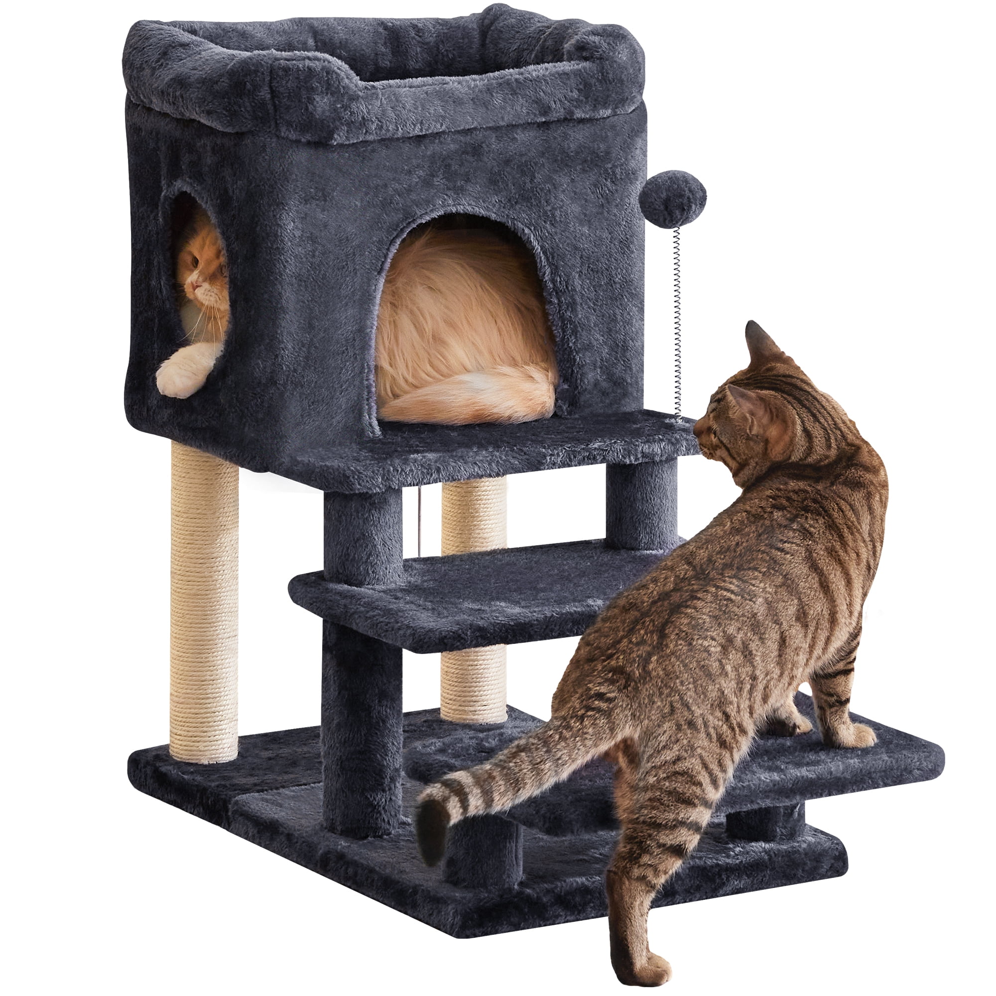 ◆Cat◆ Furcato Cat Tree with 3 Steps, 28.7 inches Cat Tower for Indoor