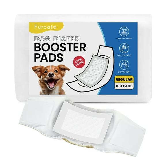 Furcato Disposable Dog Diaper Liners Booster Pads for Male & Female Doggie, 100 Count