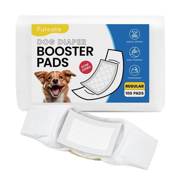 Furcato Disposable Dog Diaper Liners Booster Pads for Male & Female Doggie, 100 Count