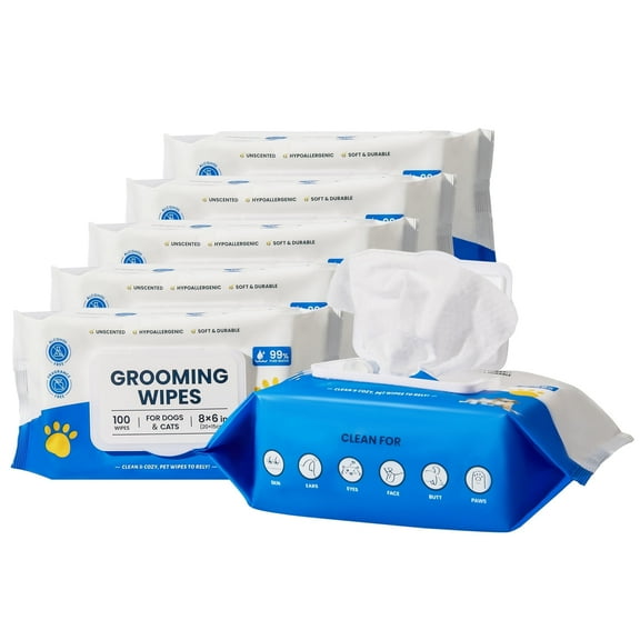 MWPO Unscented Pet Wipes for Dogs & Cats - 600 Count Dog Wipes for Cleaning Paws, Body, and Butt, Thick & Soft Hypoallergenic Pet Grooming Wipes