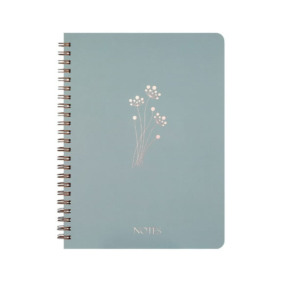 Furenl Lined Spiral Journal Notebook, Aesthetic Notebook Cute Preppy Line Diary with Large Pockets and Line Pages