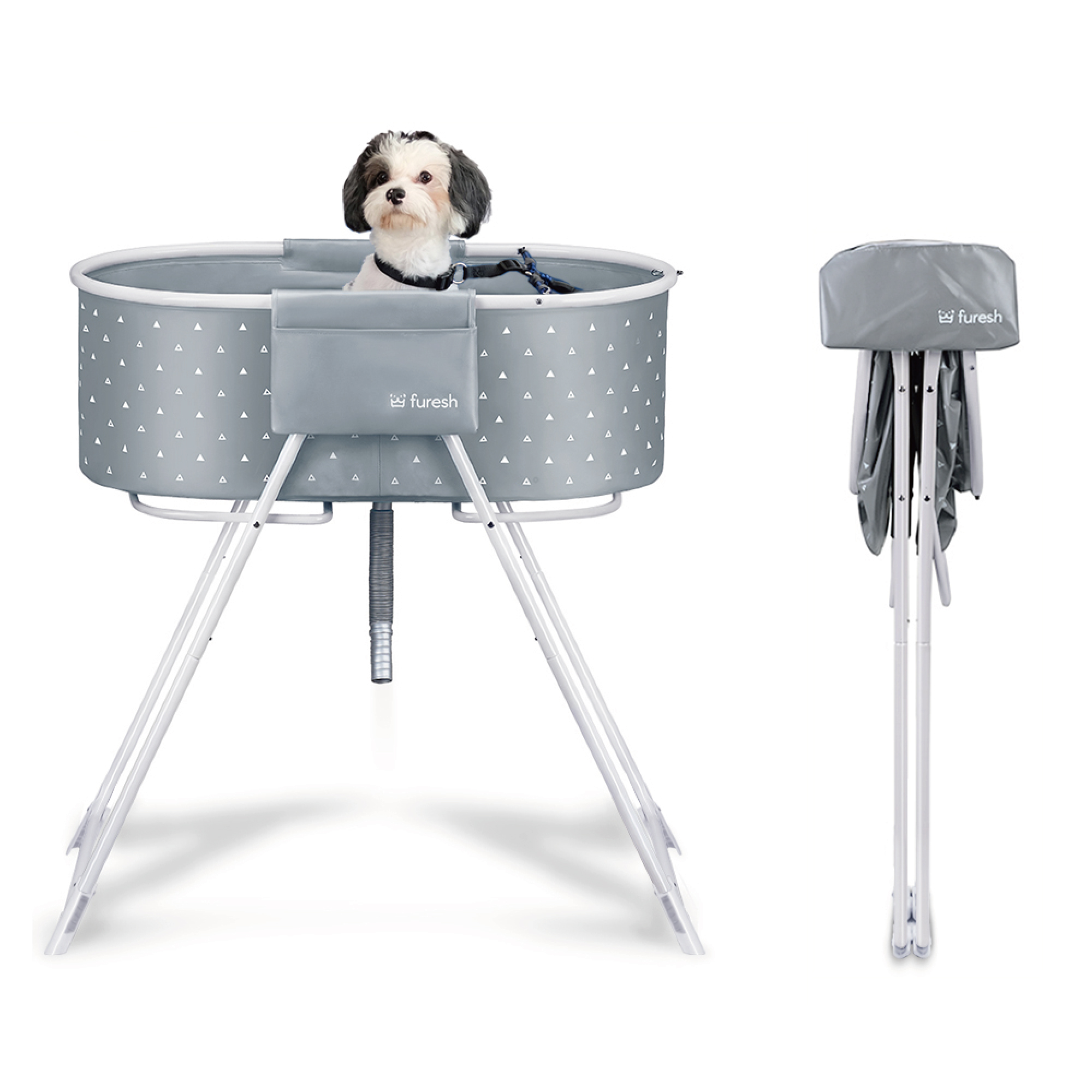 Furesh Elevated Folding Pet Bath Tub and Wash Station for Bathing, Shower and Grooming, Gray - image 1 of 6