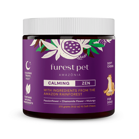 Furest pet - Calming Chews for Dogs - Anxiety Relief for Dogs - Melatonin, L-Theanine, Valerian Root, Chamomile, Tryptophan, Passionflower, Mulungu - Bacon - 90 Count