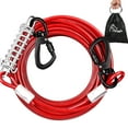 thumbnail image 1 of Furggis 50FT Dog Tie-Out Cable with Shock-Absorbing Spring, Durable & Weatherproof, for Yard & Camping - Red, 1 of 7