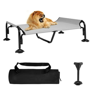 Furggis Elevated Dog Bed with Anti-Slip Feet, Large - Gray