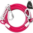 thumbnail image 1 of Furggis Heavy Duty Dog Tie Out Cable – 30FT Chew Proof & Tangle-Free for Large Dogs up to 250lbs, Outdoor Safety Leash (Rose Red), 1 of 7