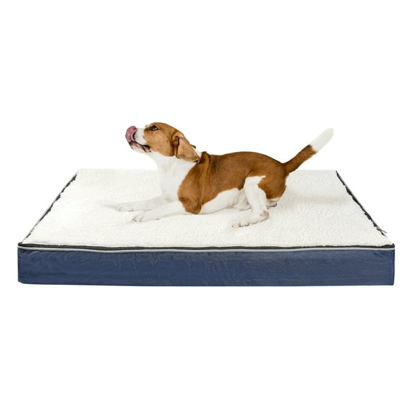 Furggis Orthopedic Mattress Bed for Dogs and Cats, with Removable Washable Cover, White