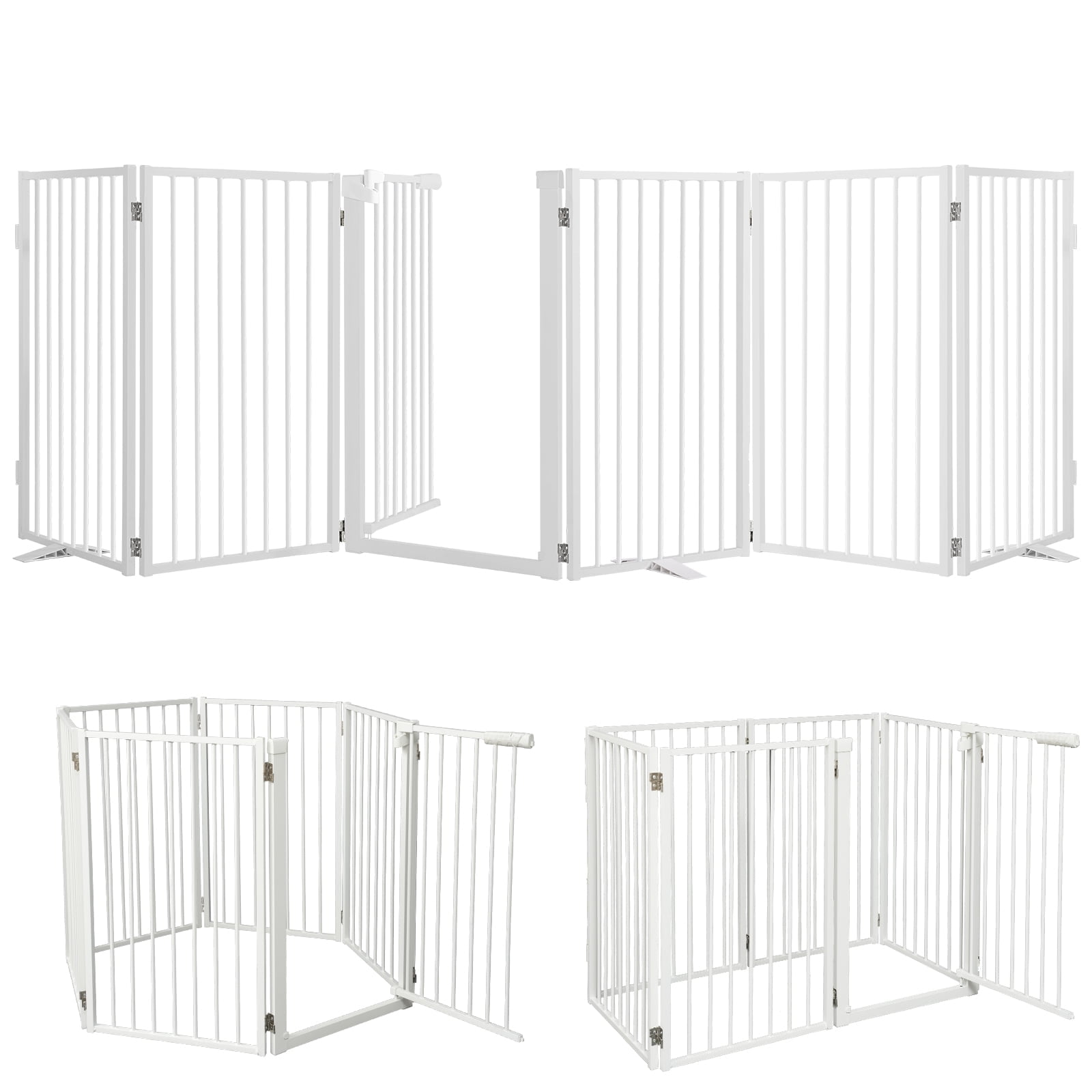 Furggis Pet Playpen, Dog Pen Foldable, Dog Exercise Fence with 6 Panels, 32"H - White