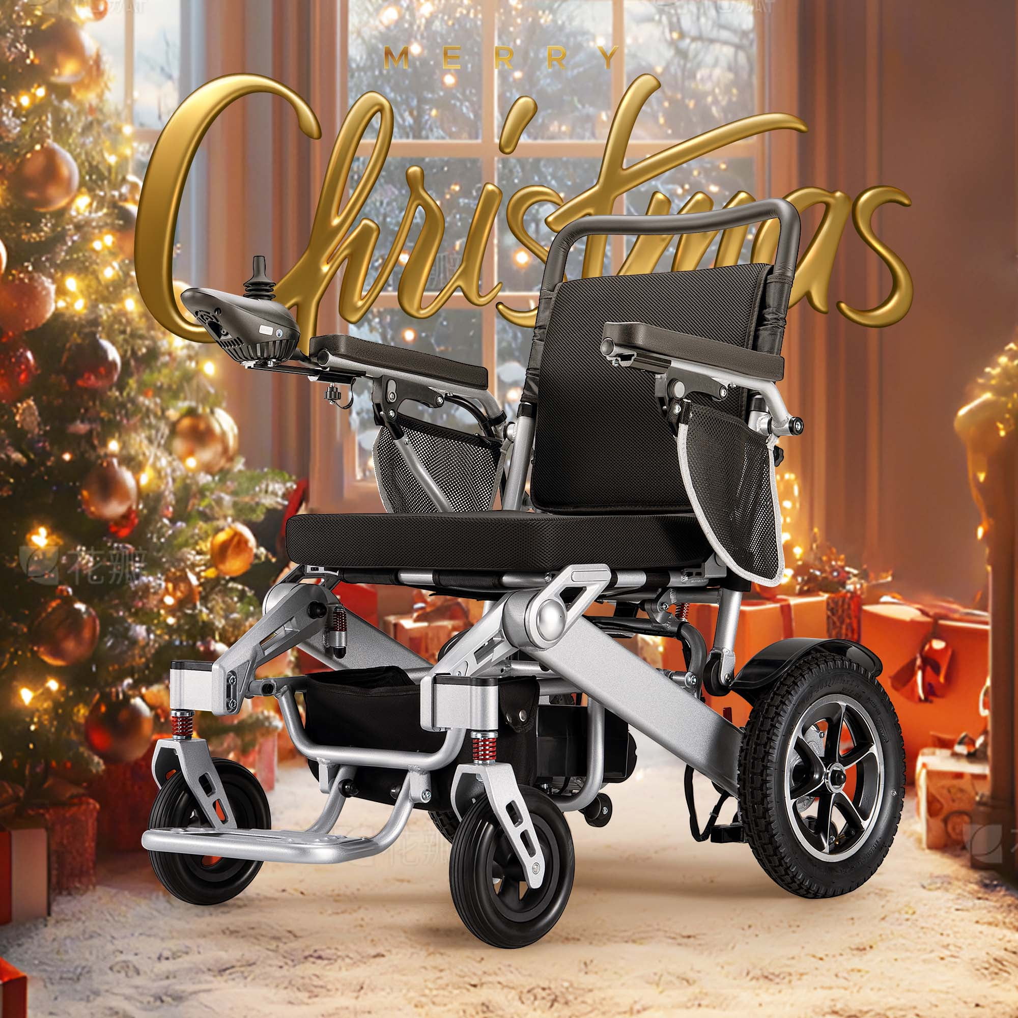 Morrean Electric Wheelchair Power Foldable Motorized Wheelchairs Mobility Scooter for Adults Senior,300 lbs,Black Silver