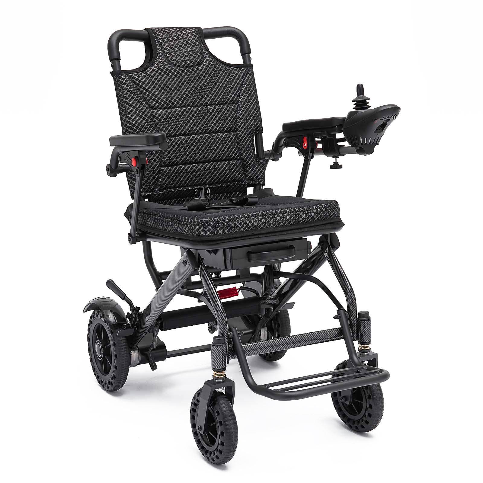 Lightweight Electric Power Wheelchair 36lbs,Foldable All Terrain Motorized Wheelchair for Travel,Black, 220 lb Limit