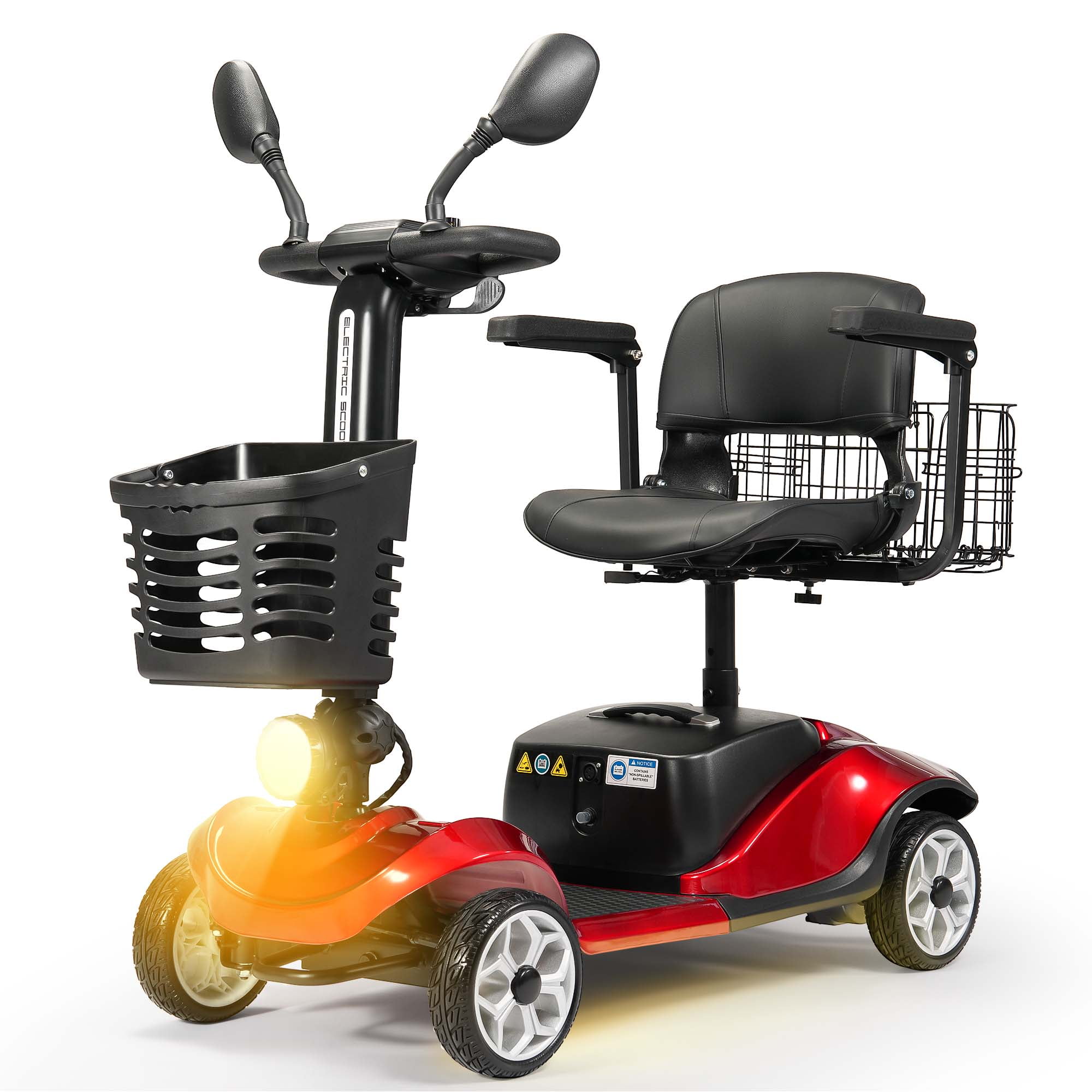 MORREAN Upgrade 4 Wheels Mobility Scooter for Seniors, Foldable