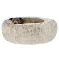 thumbnail image 1 of Furhaven 36" Round Calming Donut Dog Bed with Washable & Removable Cover & Bolster - Shaggy Plush Long Faux Fur Ball Bed - Driftwood, For Dogs Up to 75 lbs, Large, 1 of 12