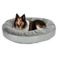 thumbnail image 1 of Furhaven Pet Products Plush & Diamond Print Calming Donut Pet Bed - Gray, Jumbo, 1 of 12