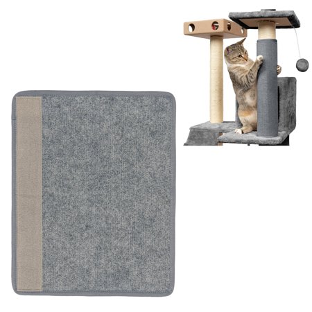 Furhaven Wrap Around Scratching Post Cover for Indoor Cats, Fits Posts Up to 3.5" Diameter, Durable & Less Mess - Tiger Tough Carpet Scratch Mat - Gray, Large Carpet Scratcher Large Scratch Post Cover - Gray