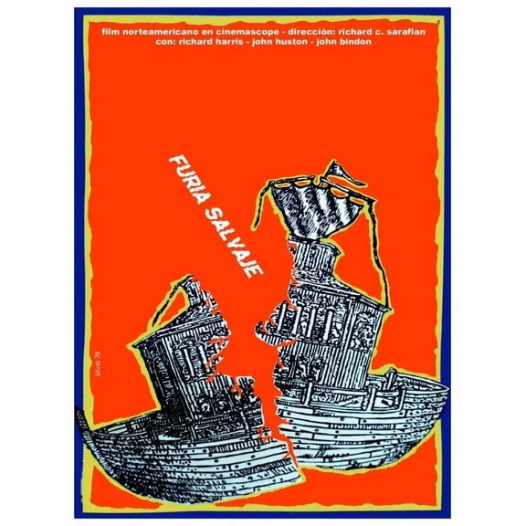 Furia Salvaje, Savage Rage Decoration Poster.Graphic art Interior design 11 x 17 Inch Poster