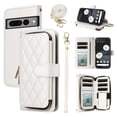 thumbnail image 1 of Furiet Wallet Case for Google Pixel 7 Pro 5G with Wrist/Crossbody Shoulder Strap Luxury PU Leather Card Holder Stand Cell Phone Cover Card Slots for Pixel7Pro Pixel7 XL Seven 7Pro 6.7 Women White, 1 of 8