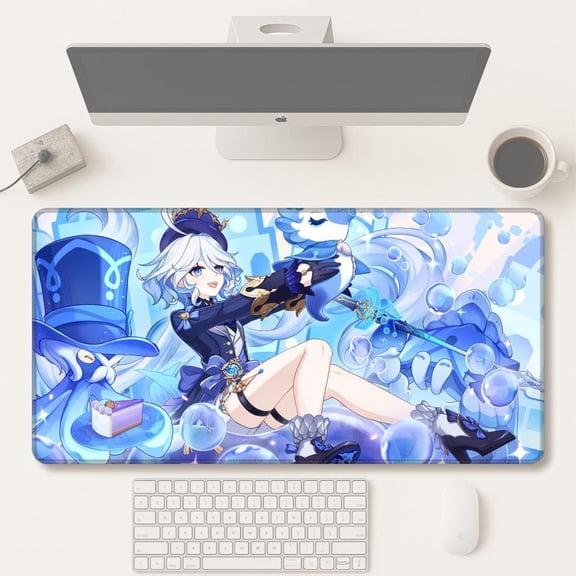 Furina Large Gaming Mouse Pad, Anime Desk Mat, Extended Keyboard Pad for Gamers & Fans Gift - 60x30
