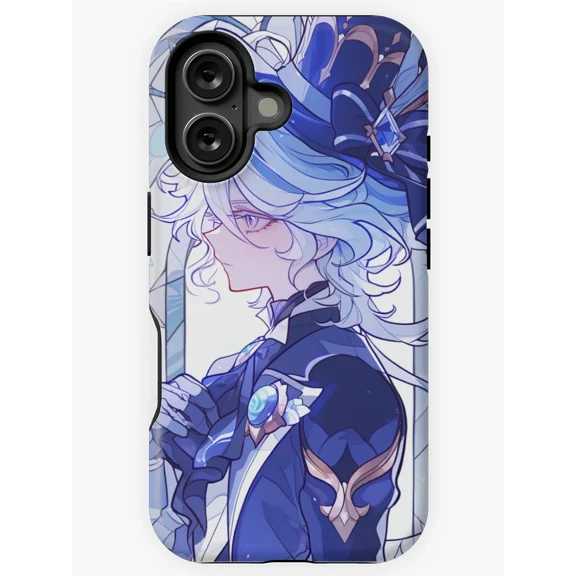 Furina Stained Glass Art Genshin Impact Anime Game A026 Protective Case for iPhone 17 16 15 14 13 12 11 Pro Max