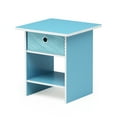 thumbnail image 1 of Furinno 10004 End Table/ Night Stand Storage Shelf with Bin Drawer, Light Blue/Light Blue, 1 of 6