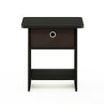 thumbnail image 1 of Furinno 10004 End Table / Nightstand Storage Shelf with Bin Drawer, Dark Espresso/Brown, 1 of 7