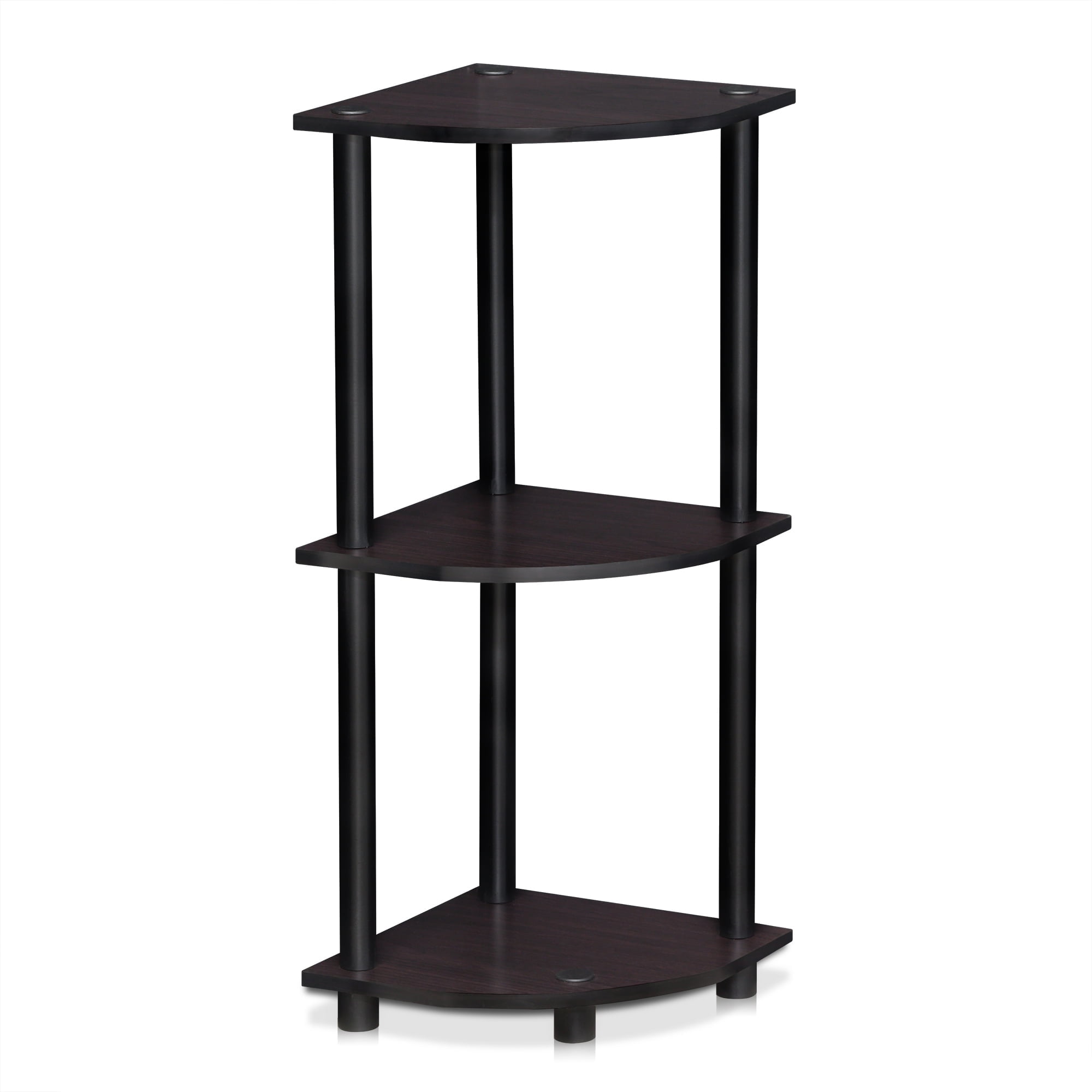 Furinno 11.6"W X 11.6"D X 29.6"H 3-Shelf Decorative Shelves, Dark Walnut