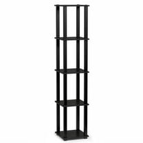 Furinno 11.6"W x 11.6"D x 57.7"H 5-Shelf Corner Decorative Shelves, Black