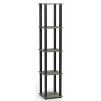 Furinno 11.6 W x 11.6 D x 57.7 H 5-Shelf Decorative Shelves, Gray and White