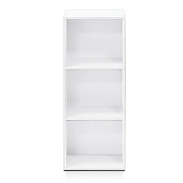 Furinno 11003WH 3 - Tier Open Shelf Bookcase, White Color - 12" W x 31.5" H x 9.3" D
