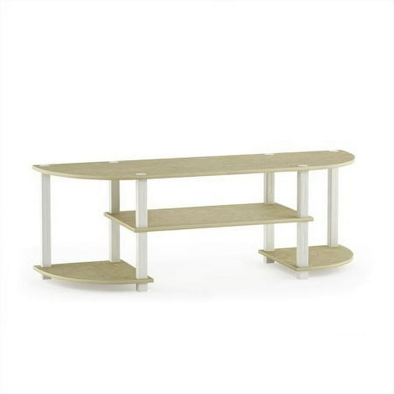 Furinno 11058 Turn-S-Tube Wide TV Entertainment Center, Cream Faux Marble/White