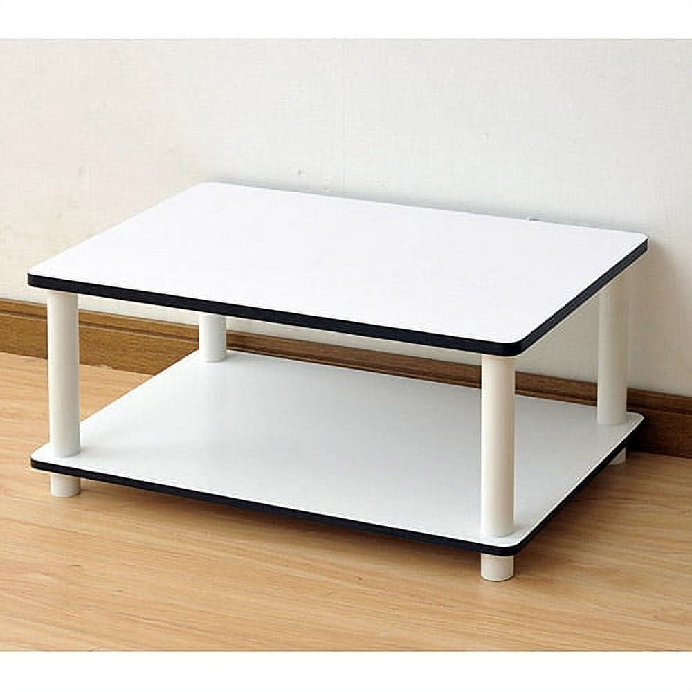 Furinno Just 2-Tier Simple Storage Coffee Table, White, for Living