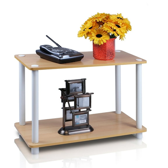 Furinno 11250 Turn-N-Tube 2-Tier No-Tools Shelf End Table Plant Stand