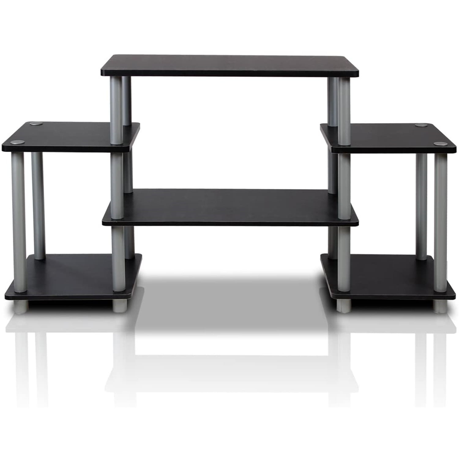 Sleek 41.5" Black & Gray PVC Composite Media Stand