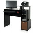 thumbnail image 1 of Furinno 12095BK/BR Econ Multipurpose Home Office Computer Writing Desk with Bin, Black/Brown, 1 of 5