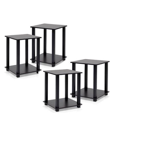 Furinno 12127EX/BK Simplistic End Table, Espresso/Black, Set of 4