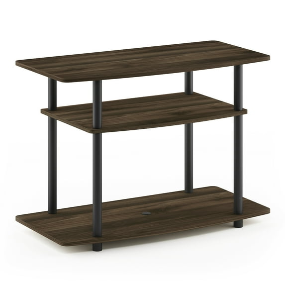 Furinno Turn-N-Tube No Tools 3-Tier TV Stands in Columbia Walnut/Black