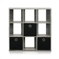 thumbnail image 1 of Furinno 13207 Simplistic 9-Cube Organizer with Bins, 1 of 3