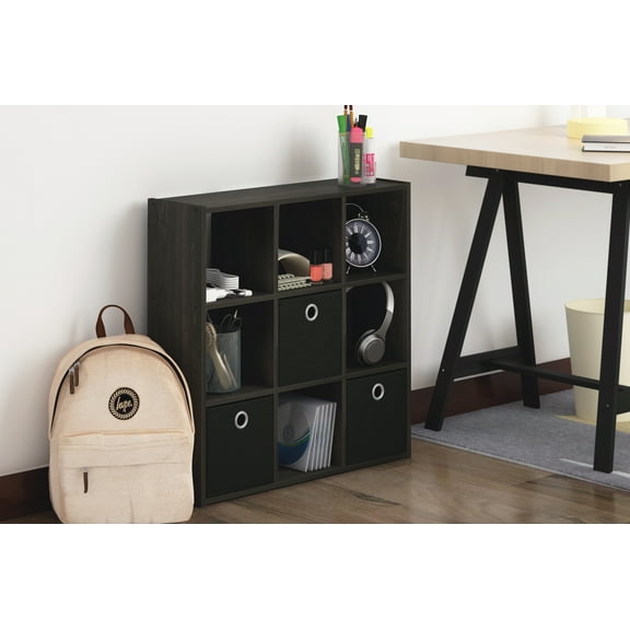 Furinno 13207 Simplistic 9-Cube Organizer with Bins