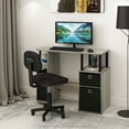 thumbnail image 1 of Furinno 15111 JAYA Simplistic Computer Study Desk with Bin Drawers, French Oak Grey/Black, 1 of 6