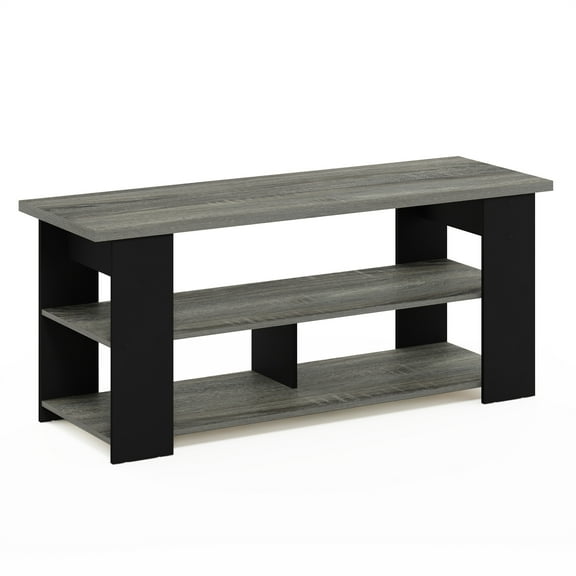 Furinno 15118 JAYA TV Stand Up To 50-Inch, French Oak Grey/Black