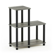 Furinno 18.9 W x 9.4 D x 19.5 H 3-Shelf Decorative Shelf, French Oak Gray and Black