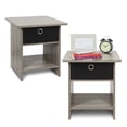 thumbnail image 1 of Furinno 2-10004 End Table/ Night Stand Storage Shelf with Bin Drawer, Set of two, 1 of 4