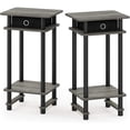 thumbnail image 1 of Furinno 2-17017 Turn-N-Tube Tall End Table with Bin, French Oak Grey/Black/Black, Set of 2, 1 of 6