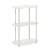 Furinno 22084WHVWH Turn-N-Tube No Tools 3-Tier Modern Oval Side Display Rack, White & Virgin White