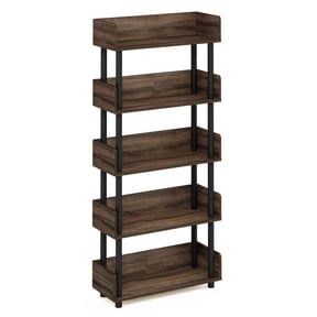 Furinno TURN-N-TUBE 4-Tier Freestanding Multipurposes Display Rack in Walnut