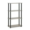 thumbnail image 1 of Furinno 23.6"W X 11.4"D X 43.25"H 4-Shelf Decorative Shelves, Gray and Black, 1 of 7
