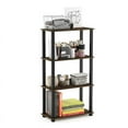 thumbnail image 1 of Furinno 23.6 W x 11.4 D x 43.25 H 4-Shelf Decorative Shelves, Columbia Walnut and Black, 1 of 5