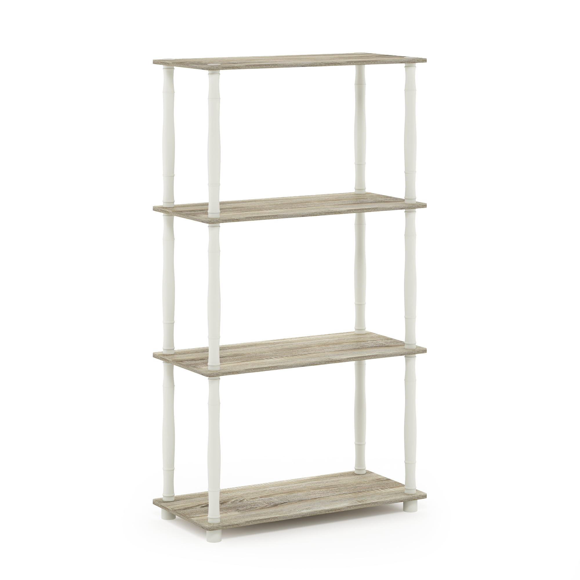 Sonoma Oak and White 4-Tier Multipurpose Shelf Display Rack